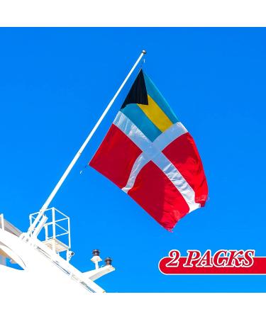 2 Pack Bahamas Courtesy Boat Flags 12x18 Inch - Premium Polyester Bahamian Flags for Vessels - Buy Online on GoSupps.com