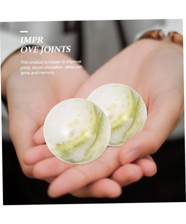 Lurrose Gymnastics Ball Set - 3 Jade Hand Exercise Balls for Forearm Strength Fitness & Relief | Marble Baoding Lantian Jade | 3.5cm - 3 Colors - Buy Online on GoSupps.com