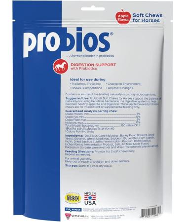 Probios Horse Soft Chews Apple Flavor 1.32 lbs (600g) - Digestive Support for Horses - Buy Online on GoSupps.com