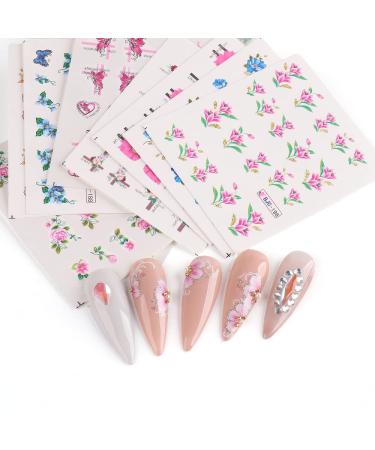 CHANGAR Flower Nail Art Stickers Decals - 55 Sheets Colorful Spring Floral Water Transfer Sticker for Manicure - Buy Online on GoSupps.com