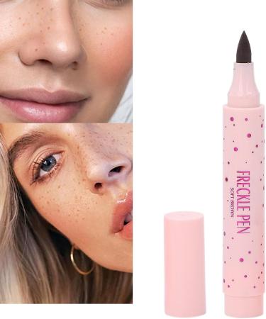 Freckle Pen Freckle Makeup Pen Waterproof Dot Spot Pen Tool Kit Long-Lasting Dotting Pen Light Brown and Dark Brown(01soft brown) - Buy Online on GoSupps.com
