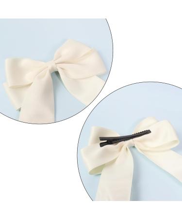 2 Pack Bow Hair Clips Black Hair Bows for Women Girls Large Bow Clips Hair Barrette Hair Accessories(Black Beige) - Buy Online on GoSupps.com