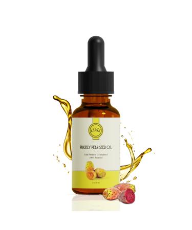 Kisii Prickly Pear Seed Oil 100% Pure and Natural Cold Pressed Oil for Face Hair and Skin Anti-Aging Moisturizer 1 oz Glass Bottle