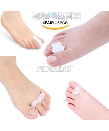 PEDIMEND (4 in 1 Pack) Silicone Gel Toe Separators (4PAIR - 8PCS) | Hammer Toe Straightener | Simple Toe Separator | Single Loop Toe Separator | Double Loop Toe Separator | Foot Care - Buy Online on GoSupps.com