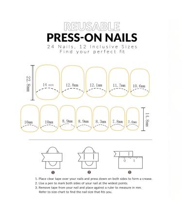 French Tips Short Square Press On Nails - Flower Embossed Glossy Nude Gel Glue - Stylish Fake Nails for Women & Girls - Buy Online on GoSupps.com