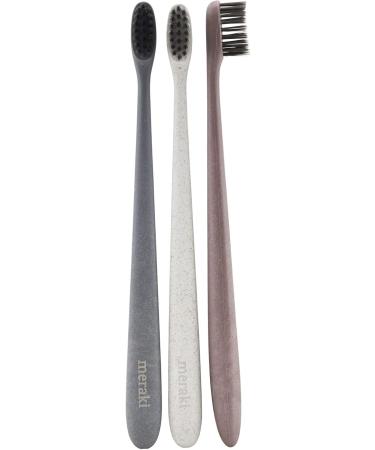 Meraki Mkbe01 Toothbrush - Grey/White/Pink | 18.5 cm x 1.5 cm | International Shipping Available - Buy Online on GoSupps.com