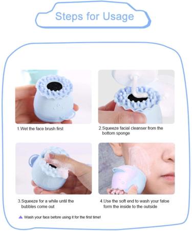 Facial Cleansing Brush Octopus Silicone Palm Care Pore Cleansing Soft Brush Deep Cleansing And Exfoliating (2pcs)-01 - Buy Online on GoSupps.com