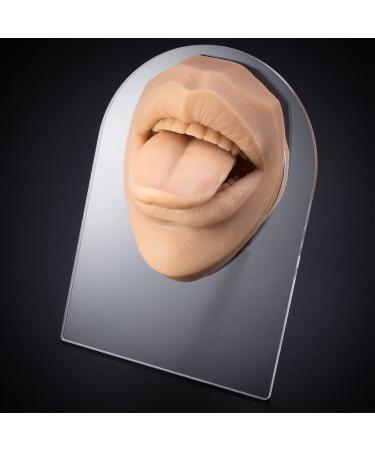 Tongue Mouth Model for Learning | Silicone Structure with Acrylic Support | Piercing Practice (Skin Color) - International Shipping Available - Buy Online on GoSupps.com