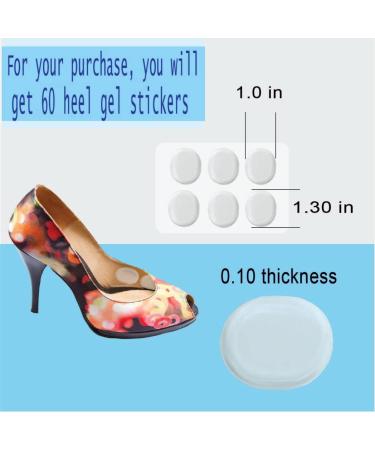 60 Count Heel Gel Stickers - Silicone Adhesive Inserts for Blister Prevention and Comfort in Loose Shoes - Buy Online on GoSupps.com