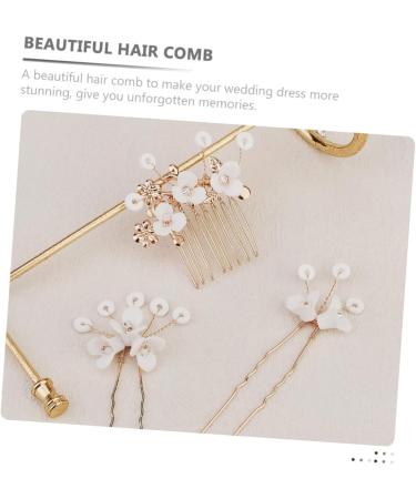 Ipetboom 1 Set Bridal Hairpin Compost Bucket with Lid Japanese Hair Pin Hair Comb Japanese Chopsticks Headpiece for Bride Hair Decorations Alloy European and American Women's Ceramic Flower - Buy Online on GoSupps.com