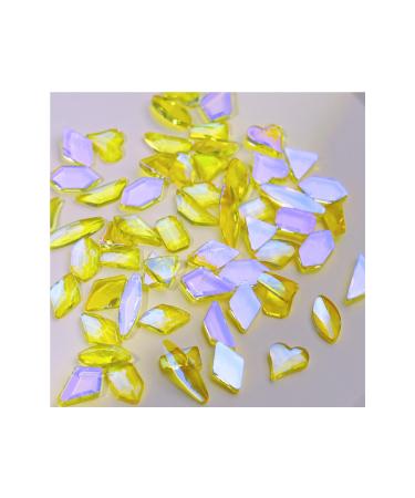 FEIlei 50Pcs Mixed Glass Crystal Hybrid Diamond Rhinestones Nail Art Decorations Drop Rhombus Flatback Stones 3D Gems