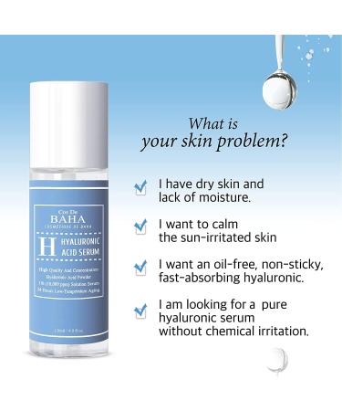 Pure Hyaluronic Acid Serum (120ml 4.0fl oz.) Facial Moisturizer for Cos De Baha - Buy Online on GoSupps.com