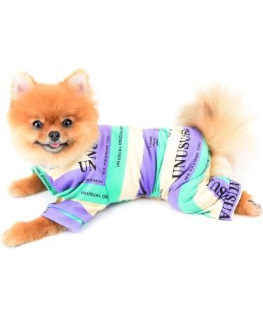 Smalllee Lucky Store: Multi-Colored Striped Cotton Pajamas for Small & Medium Dogs & Cats - Nightwear & Outfits for Yorkies & Chihuahuas - Buy Online on GoSupps.com