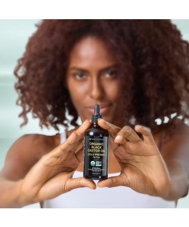 QUEEN OF THE THRONES Organic Black Castor Oil - 100mL with Dropper| 100% Pure Certified Organic Hexane-Free Extra Virgin | Moisturizing & Conditioning Oil for Skin Hair & Nails - Buy Online on GoSupps.com