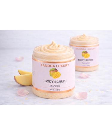 Xandra Luxury Mango Body Scrub Exfoliating Sugar Scrub for Smooth Glowing Skin Moisturizing Body Polish Handmade Skincare 8 oz - Buy Online on GoSupps.com