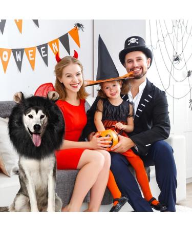 Vivifying Lion Mane Dog Costume - Adjustable Halloween Wig with Ears for Medium & Large Dogs (Black) - Buy Online on GoSupps.com