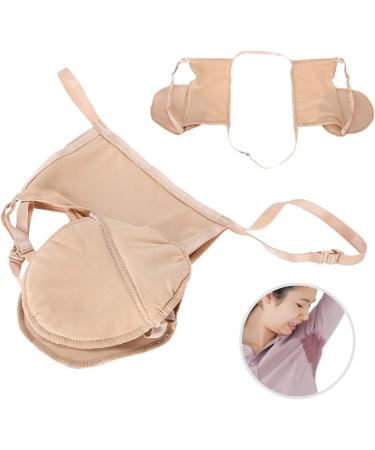 Adjustable Reusable Underarm Sweat Pads - Skin Color Armpit Guards with Elastic Strap - Buy Online on GoSupps.com