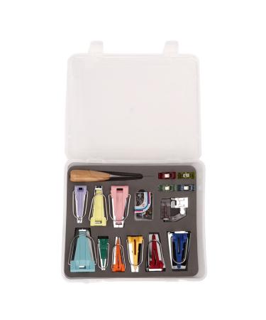 HEEPDD Bias Tape Makers, 6mm 9mm 12mm 18mm 25mm Fabric Sewing Quilting Bias Binding Makers with Snap On Binder Foot Quilt Awl Clips Bead Needles