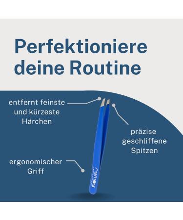 REMOS Professional Tweezers with Extra Fine Tips for Perfect Eyebrow Plucking - Dark Blue | International Shipping Available - Buy Online on GoSupps.com