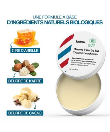 Sapiens Barbershop Bart Balsam - Organic Beard Wax with Shea Butter & Castor Oil | Natural Beard Care for Men | Moisturizing & Structuring Beard Balm Made in EU (30 ml) - Buy Online on GoSupps.com
