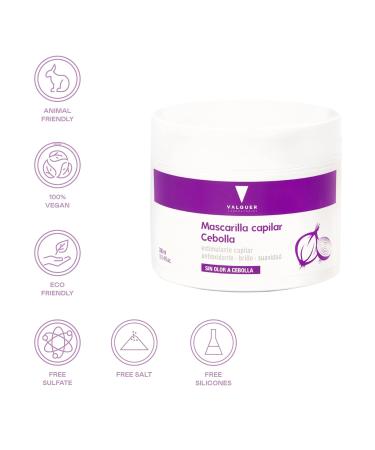 Valquer Onion Hair Mask with Macadamia Oil - 300ml | Reduce Fat Stimulate & Nourish All Hair Types | Antioxidative Formula for Healthier Hair - Buy Online on GoSupps.com