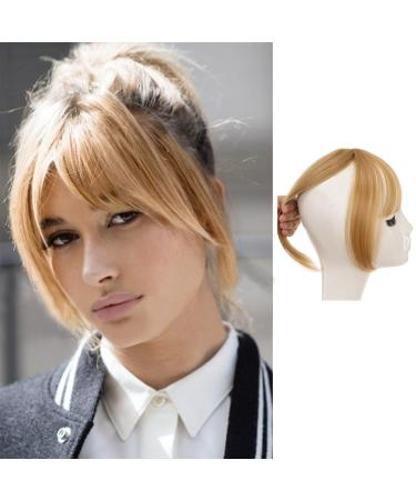 Clip in pony hair parts upper head Nice fringe hair part Synthetic fake bang hair part clip in bangs one piece with side fringe natural bangs with temple hair parts (103#brown)
