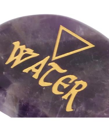 Earth Air Fire Water Stones Triangular Crystals Symbols Flake Reiki Oval Stamps (Purple) - Buy Online on GoSupps.com