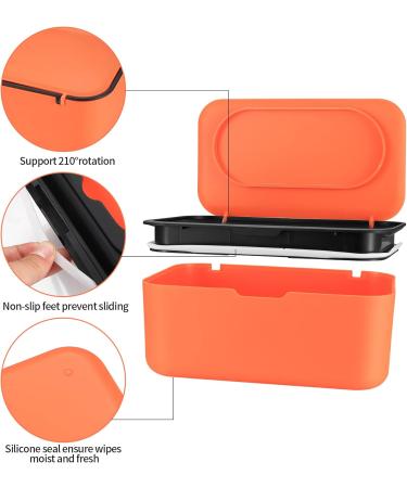 Buy Stylish Black & Orange Wet Wipes Box Holder - Compact Tissue Dispenser with Lid for Baby Care | International Shipping Available - Buy Online on GoSupps.com