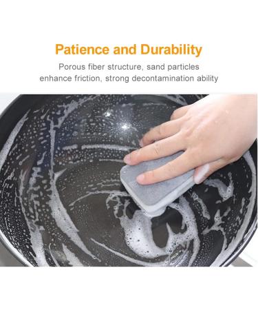 GEOINU 20PC Sponge Dishwashing Wipe Household Double Sided Pot Brush Kitchen Housework Cleaning Rounded Three Layer Sponge Scouring Pad Pack of 20 - Buy Online on GoSupps.com