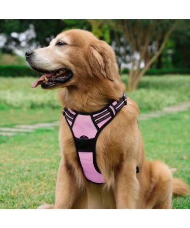 Rabbitgoo Medium Dog Harness - Anti-Pull Adjustable & Breathable Design for Large Dogs - Safe Control with Reflective Stripes - Pink XL (1 Pack) - Buy Online on GoSupps.com