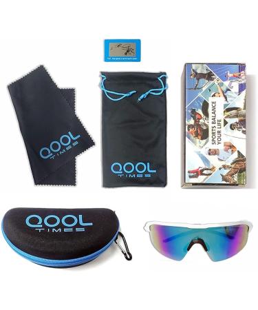 Polarized Cycling Sunglasses for Men and Women - Ideal for Volleyball, Running, Golfing, MTB - White Blue Ml - Buy Online on GoSupps.com