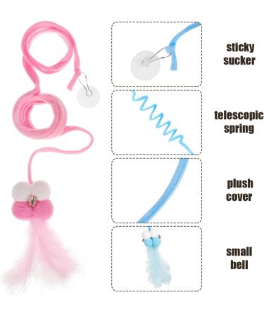 Fanshiontide 4 Pcs Door Hanging Cat Toys Retractable Cat Spring Plush Toy Cat Jumpy Toy with Bell Interactive Cat String Toy for Indoor Cat Hunting Chasing Exercising - Buy Online on GoSupps.com