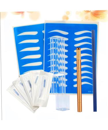 Angoily Microblading Eyebrow Skin Semi-permanent Kit Pen Practice Pencil with Storage Manual Golden - Buy Online on GoSupps.com