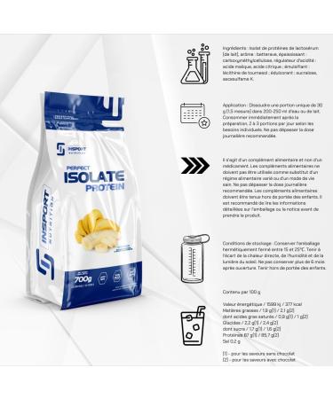 INSPORT Nutrition - PERFECT ISOLATE PROTEIN - Professional Sports Supplement - Protein Isolate - BCAA - EAA - Pure WPI - 23 Servings - 700g Powder - Taste: (Medium Vanilla) - Buy Online on GoSupps.com