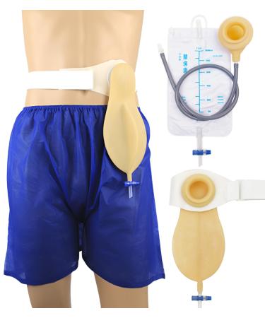Colostomy bags Reusable Drainable Pouches for Ostomy Ileostomy Stoma Care Portable Urine System Urinary Collection Bag with a Belt Ostomy Supplies Non-irritating for Elderly&Man Day&Night (1000ml)