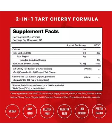 Cherry Gummies Pie 3000mg - Advanced Uric Acid Cleaner - With Celery Seeds - Buy Online on GoSupps.com