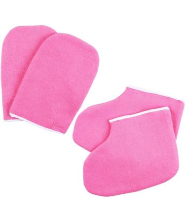 1 Ensemble Mitaines de Cire de Paraffine Mitaines de Pied Souples Couverture de Pieds de Spa Chaussons en Forme