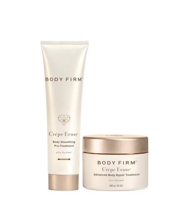 Crepe Erase 2-Step Advanced Body Care Treatment Anti-Aging Skin Care for Body/Neck Firming Moisturizer Cream + Body Exfoliating Pre-Treatment Supports Wrinkle Crepe Skin Collagen New Citrus