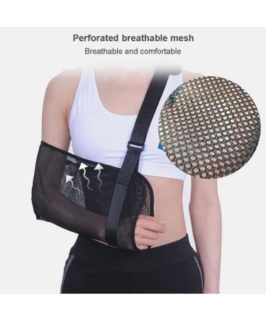 Adjustable Arm Sling for Shoulder Immobilization & Support - Breathable Black Shoulder Brace - One Size Fits All - Buy Online on GoSupps.com