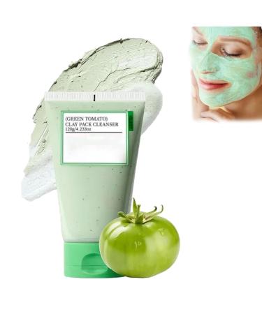 PTOSYAPE Green Tomato Clay Mask Korean Fully Green Tomato Clay Mask Korean Pore Clearing Clay Mask Green Cleanser Deep Cleans Pores And Dries Skin(120ml)