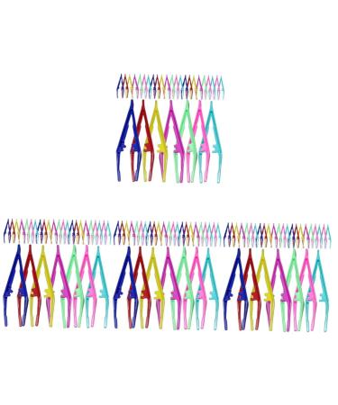 Healeved 120 STK eyebrow tweezers made of plastic portable tweezettes make-up tools plastic tweezers eyebrows kit tool eyebrow kit l eyebrow clips made of plastic round head pp