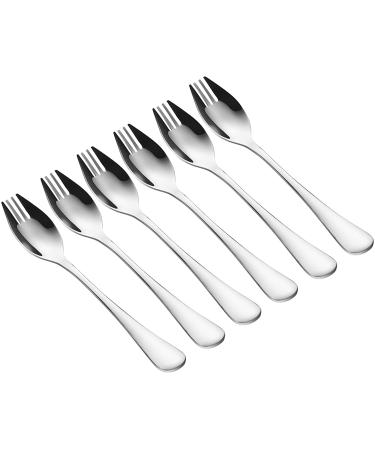 Spork 6-Pack Long Handle and Heavy Duty 18/10 Sporks Stainless Steel Sporks Reusable for Kids and Adults and Outdoor Camping by KAISHANE 6Pieces
