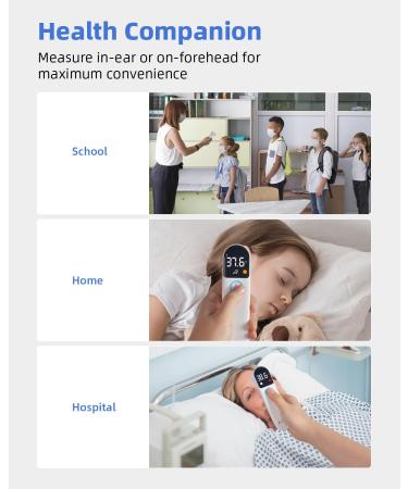Digital Infrared Thermometer for Ear-Forehead | AILE | Accurate Fast Readings | Fever Alarm | Non-Contact Measurement | Baby & Adult - Buy Online on GoSupps.com