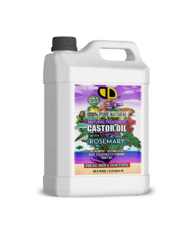 DD Teck Pure Organic Castor Oil with Rosemary Essential Oil (Ready to Use) for Hair Growth, Scalp, Eyelashes, Eyebrows