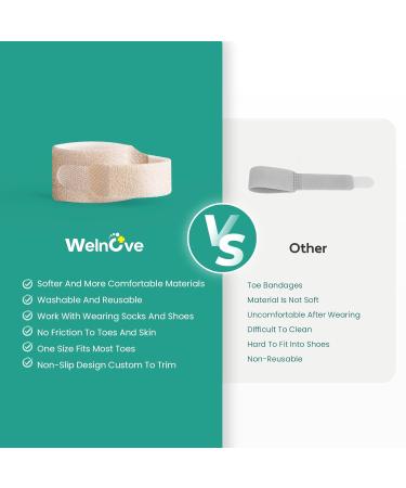 Welnove Hammer Toe Straightener - 8 Pack Toe Wraps & Splints for Women - Correct Crooked Curled & Bent Toes (Large Beige) - International Shipping Available - Buy Online on GoSupps.com
