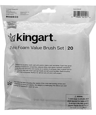 KINGART 242-20 Foam Brush Value Pack - Black (Pack of 20) 2 Inch - Buy Online on GoSupps.com