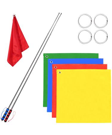 SETHVILL 4 Pcs Horse Training Flag Horse Training Equipment with 48" Telescopic Handheld Flagpoles, Portable Equestrian Nylon Training Flag for Horse Lunging Training