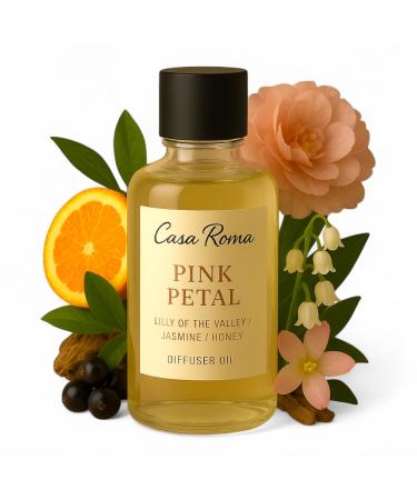 Casa Roma Pink Petal Aroma Oil Premium Cold-Air Diffuser Oil Blend with Jasmine Tea Honey & Musk Compatible with Casa Roma & Waterless Diffusers (120ml Bottle)