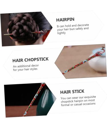 DRESSOOS 1pc Hanfu hairpin Hair Stick Pin japanese hair sticks leaf hair stick kimono antique retro hair stick japandi decor red decor Classical Hair Chopsticks alloy vintage brass - Buy Online on GoSupps.com