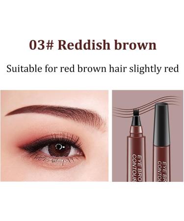 Eyebrow Marker Waterproof 4 Point Liquid Eyebrow Pencil Eyebrow Marker Black For Nature Simulation Wild Eyebrows Quick Dry Long Wear No Smudge Red Brown - Buy Online on GoSupps.com